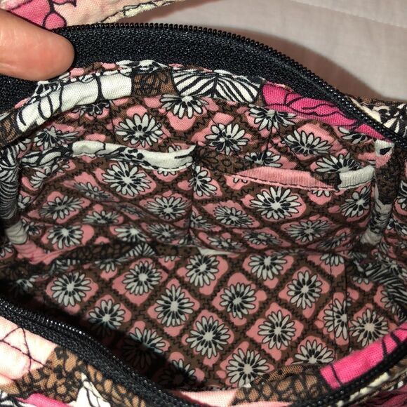 VB Mocha Rouge Mini Hobo Quilted Bag and Wallet Set Brown White Fuchsia Pink - Picture 14 of 15